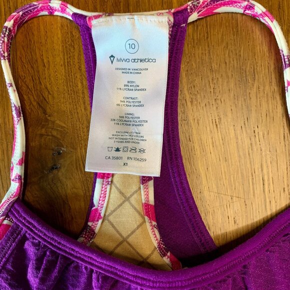 IVIVVA Lululemon Yoga Tank Top Girls 10 Sports Bra Double Layer Tee Girl Purple - Picture 6 of 8
